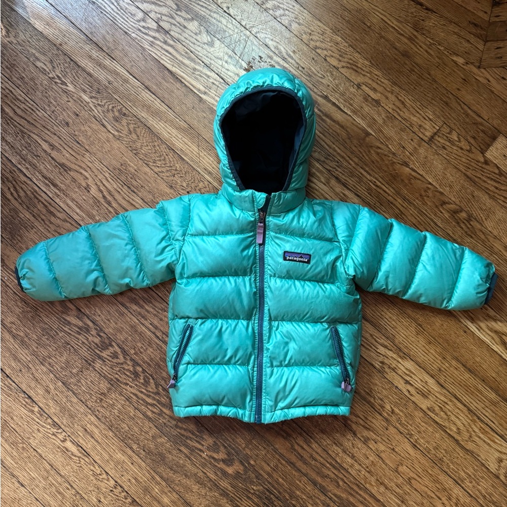 Patagonia Baby Hi-Loft Sweater Hoodie - 2T - Teal - 100% Recycled Down